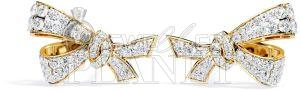 14K Gold Diamond Bow Knot Stud Earrings
