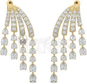 14K Gold Diamond Chandelier Earrings