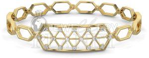 14K Gold Diamond Crystalline Hex Bracelet