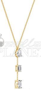 14K Gold Diamond Dangle Drop Necklace