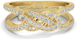14K Gold Diamond Entwined Love Knot Ring