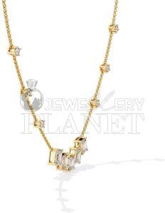 14K Gold Floating Diamond Necklace