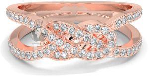 14K Rose Gold Diamond Entwined Love Knot Ring