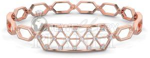 18K Gold Diamond Crystalline Hex Bracelet