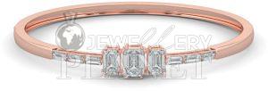 18K Gold Diamond Lock Bangle Bracelet