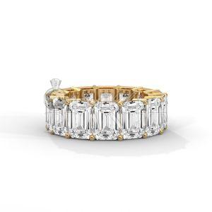 18K Gold Emerald Cut Diamond Ring