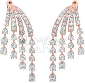 18K Rose Gold Diamond Chandelier Earrings