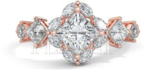 18K Rose Gold Diamond Cluster Ring