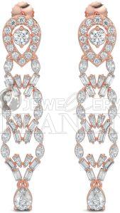 18K Rose Gold Marquise Diamond Chandelier Drop Earrings