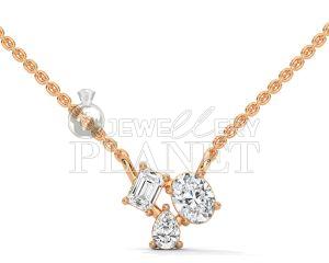 14K Gold Multi Cut Diamond Cluster Pendant