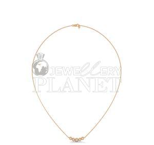14K Gold Five Stone Diamond Bar Pendant