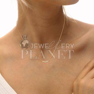 14K Gold Five Stone Diamond Bar Pendant