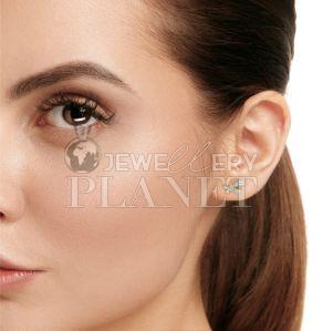 10K White Gold Diamond Bow Knot Stud Earrings