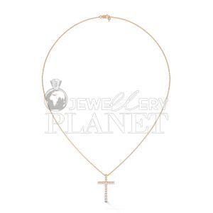14K Gold Diamond Cross Pendant
