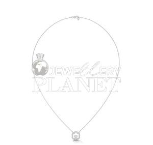 14K Gold Diamond Flower Halo Pendant