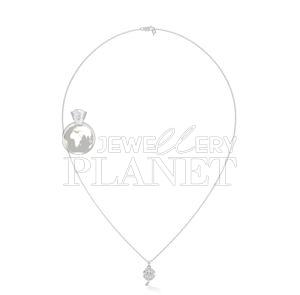 14K Rose Gold Four Petal Diamond Flower Pendant
