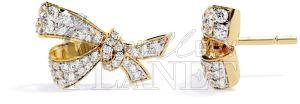 14K Gold Diamond Bow Knot Stud Earrings
