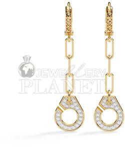 14k Gold Cufflink Design Drop Earrings