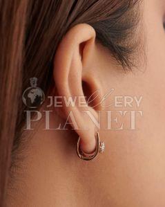 18k Rose Gold Huggie Hoop Earrings