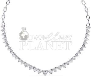 14K Yellow Gold Pear Cut Diamond Tennis Necklace