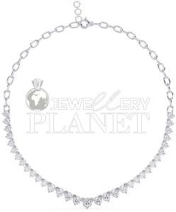 14K Yellow Gold Pear Cut Diamond Tennis Necklace