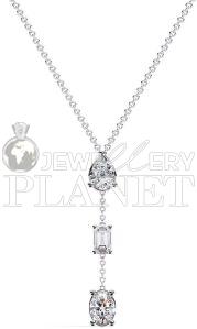 14K Gold Three Diamond Dangle Drop Necklace