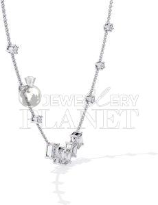 14K Gold Floating Diamond Necklace