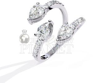 14K Gold Twin Pear Wrap Lab Grown Diamond Ring