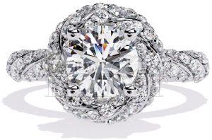 14K Gold Rope Twist Diamond Ring