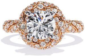 14K Gold Rope Twist Diamond Ring
