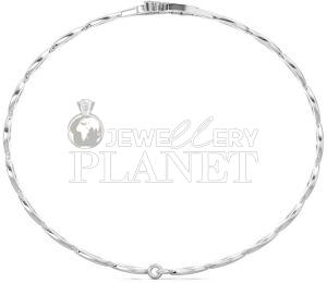 10K White Gold Interlocked Diamond Bracelet