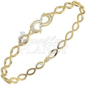 14K Gold Interlocked Diamond Bracelet