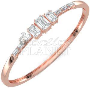 18K Gold Diamond Lock Bangle Bracelet
