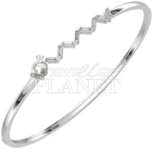 10K Gold Dazzle Weave Diamond Bangle Bracelet