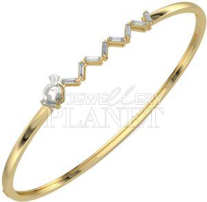 14K Gold Dazzle Weave Diamond Bangle Bracelet