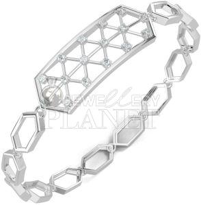 10K Gold Diamond Crystalline Hex Bracelet