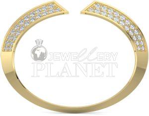 14K Gold Natural Triad Diamond Cuff Bracelet