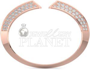 18K Gold Natural Triad Diamond Cuff Bracelet