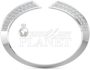 10K Gold Natural Triad Diamond Cuff Bracelet