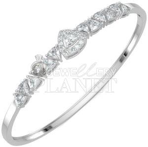 10k Gold Triad Sparkle Diamond Bangle Bracelet