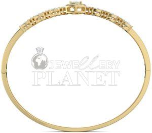 14k Gold Triad Sparkle Diamond Bangle Bracelet