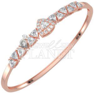 18k Gold Triad Sparkle Diamond Bangle Bracelet