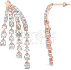 18K Rose Gold Diamond Chandelier Earrings