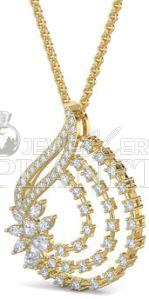 14k Gold Serenity Leaf Diamond Pendant Set