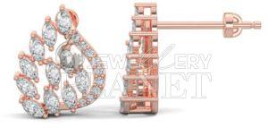 18k Rose Gold Serenity Leaf Diamond Pendant Set