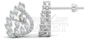 10K White Gold Serenity Leaf Diamond Pendant Set