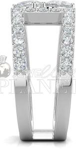 10K White Gold Pear Cut Duet Diamond Ring