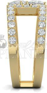 14K Gold Pear Cut Duet Diamond Ring