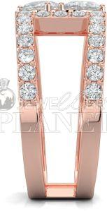 18K Rose Gold Pear Cut Duet Diamond Ring