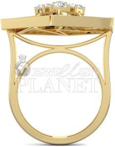 14K Gold Quadrilateral Diamond Ring